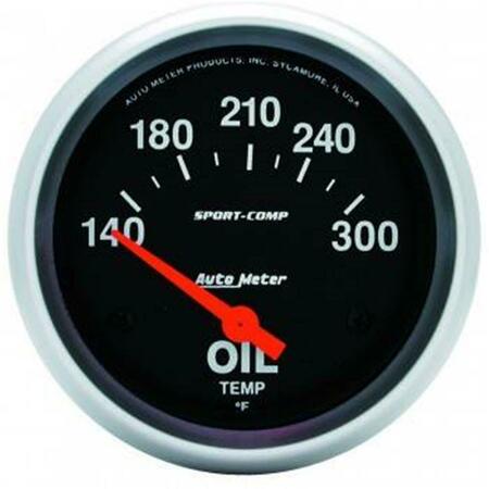 TOOL 3543 Sport-Comp Electric Oil Temperature Gauge - 2.62 in. - 140-300 deg TO3624232